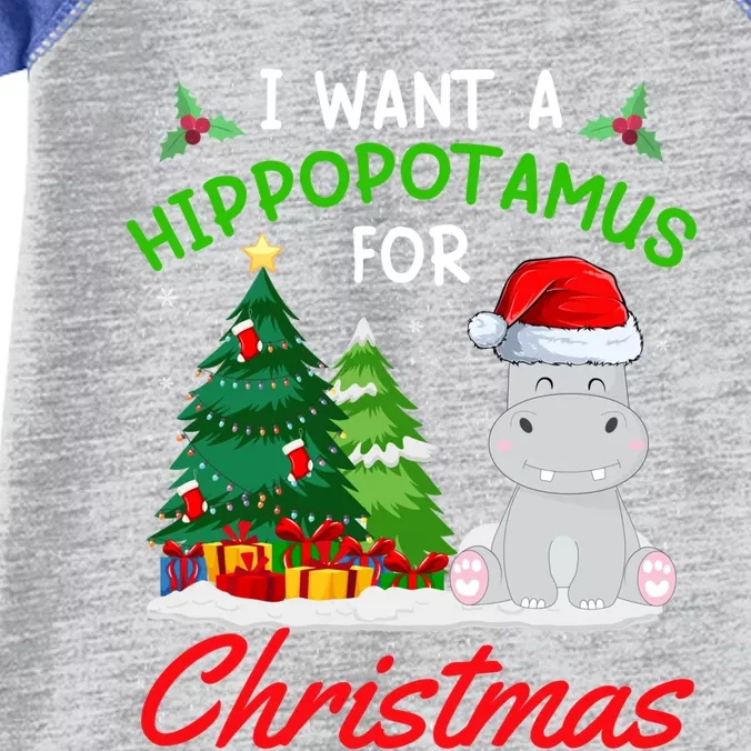 I Want A Hippopotamus For Christmas For Xmas Hippo Gift Infant Baby Jersey Bodysuit