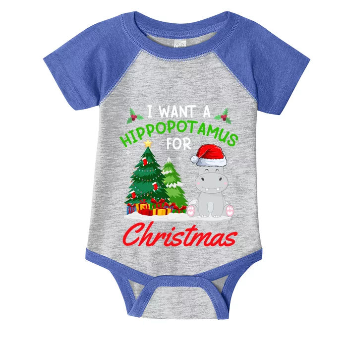 I Want A Hippopotamus For Christmas For Xmas Hippo Gift Infant Baby Jersey Bodysuit