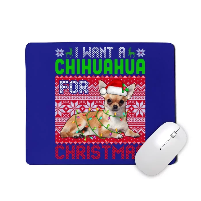 I Want A Chihuahua For Christmas Santa Dog Lover Owner Gift Mousepad