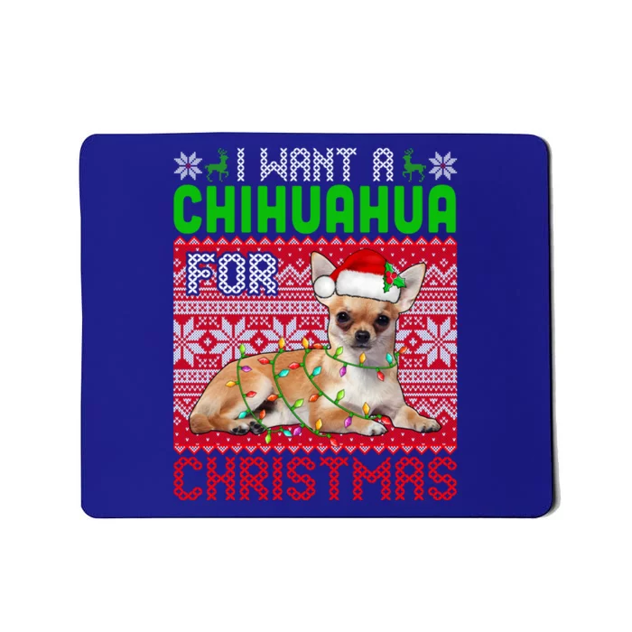 I Want A Chihuahua For Christmas Santa Dog Lover Owner Gift Mousepad