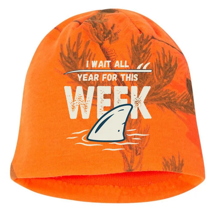 I Wait All Year For This Week Funny Shark Kati - Camo Knit Beanie