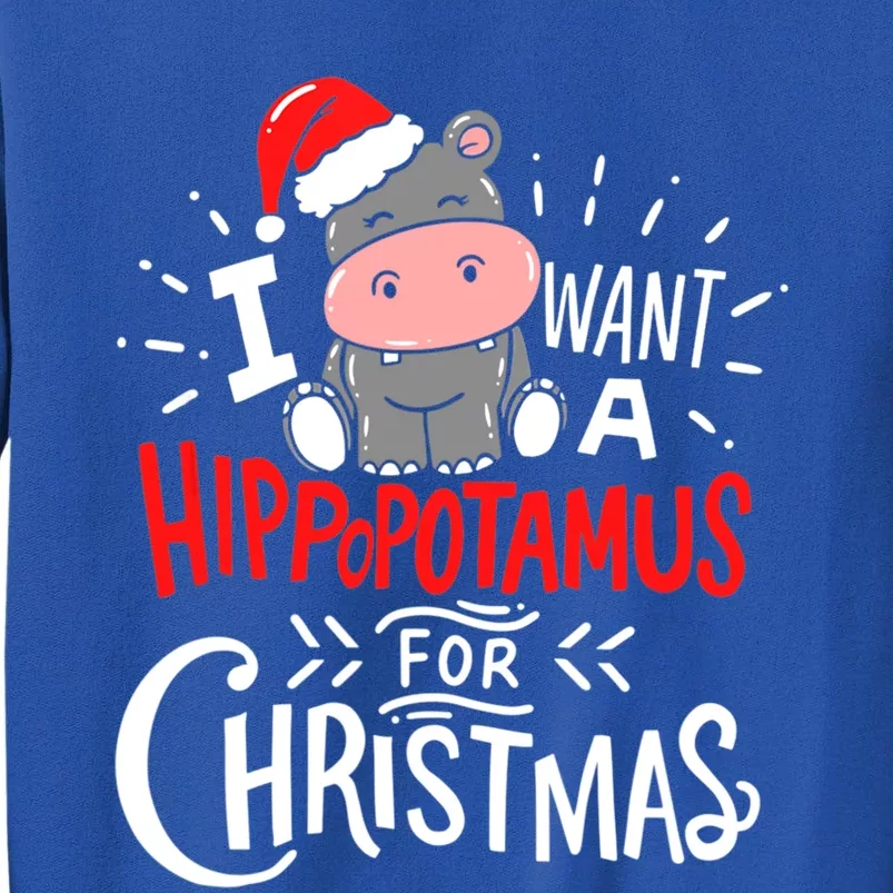 I Want A Hippopotamus For Christmas Funny Hippo Xmas Pajamas Cool Gift Tall Sweatshirt