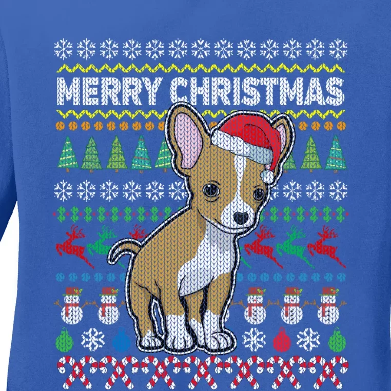 I Want A Chihuahua For Christmas Ugly Sweater Dog Xmasoutfit Gift Ladies Long Sleeve Shirt