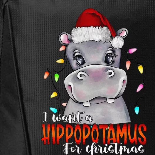 I Want A Hippopotamus For Christmas Family Hippo Christmas City Backpack