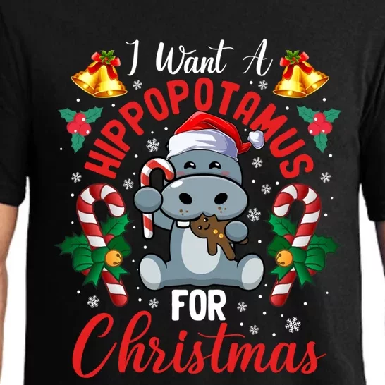 I Want A Hippopotamus For Christmas Funny Hippo Xmas Pajamas Gift Pajama Set