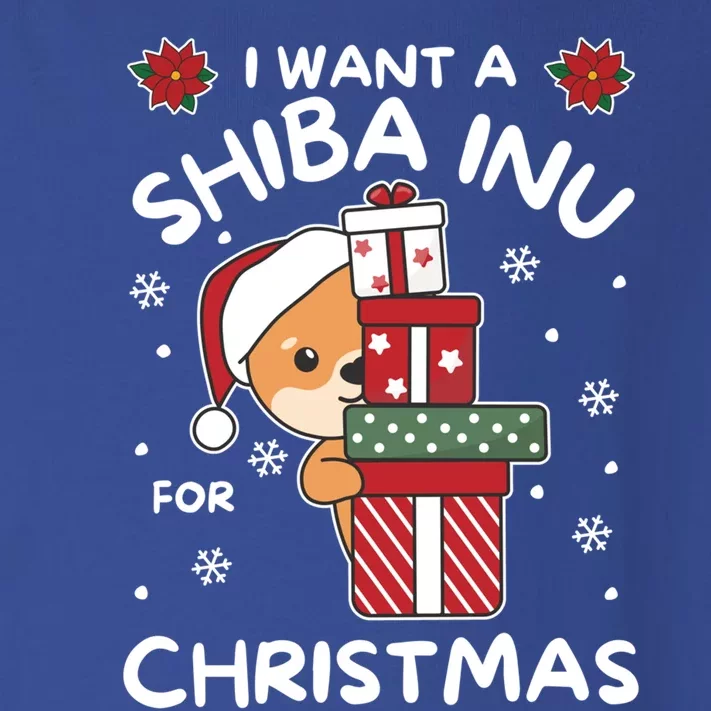 I Want A Shiba Inu For Christmas Cute Dogs Gift Toddler Long Sleeve Shirt