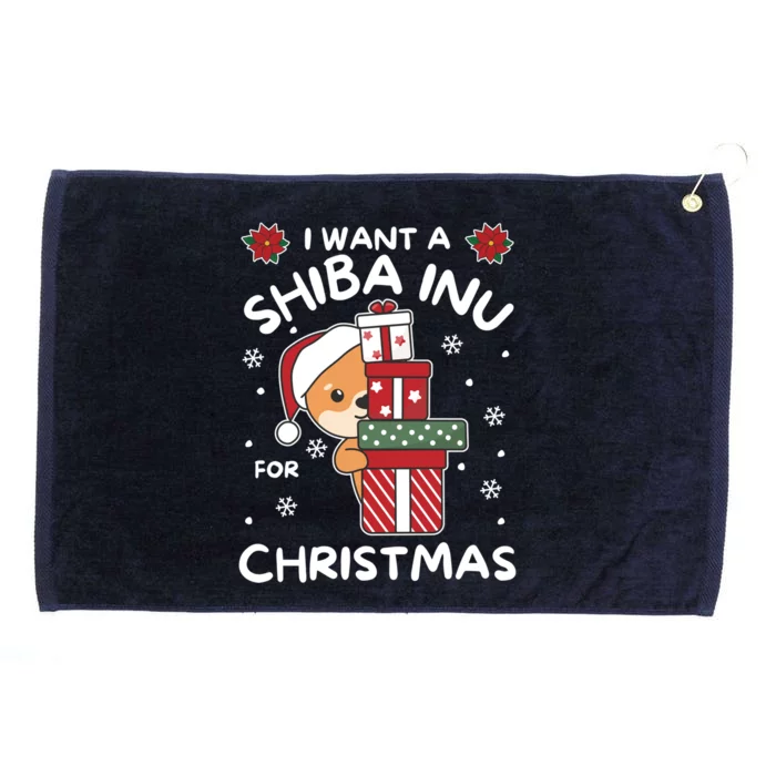 I Want A Shiba Inu For Christmas Cute Dogs Gift Grommeted Golf Towel