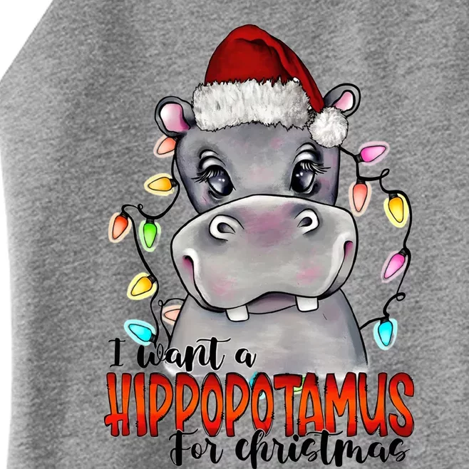 I Want A Hippopotamus For Christmas Hippo Merry Xmas Animal Gift Women’s Perfect Tri Rocker Tank