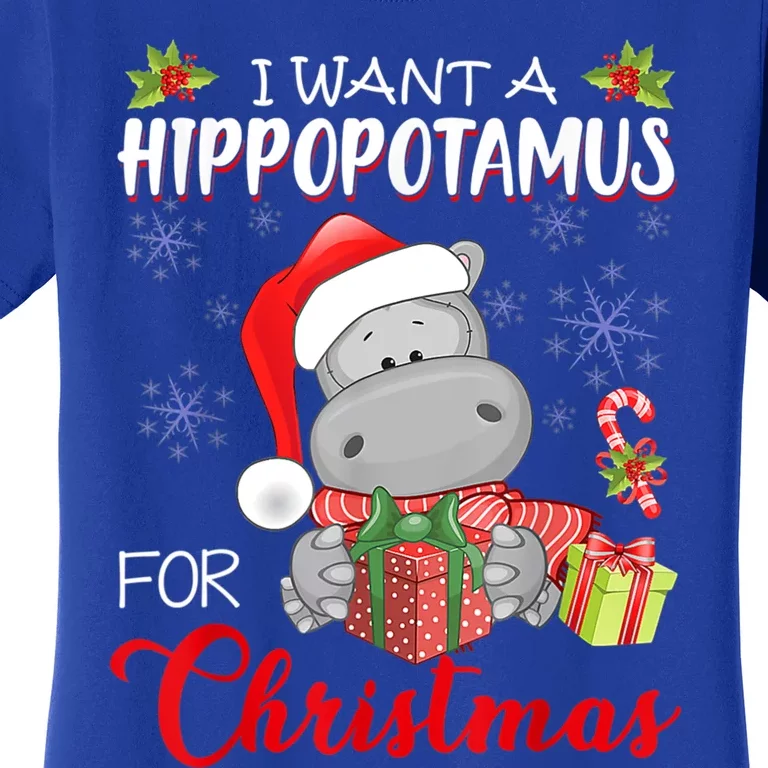 I Want A Hippopotamus For Christmas Xmas Hippo Great Gift Women's T-Shirt