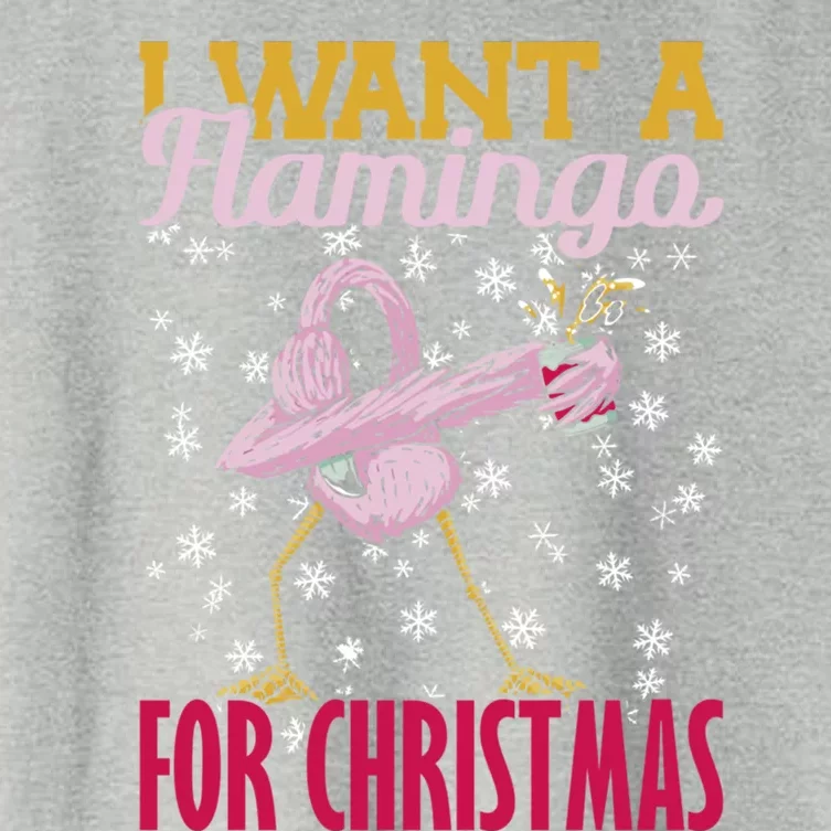 I Want A Flamingo For Christmas Christmas Light Cute Gift Women's Crop Top Tee