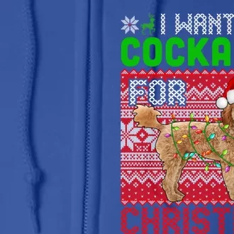 I Want A Cockapoo For Christmas Santa Dog Lover Owner Gift Full Zip Hoodie