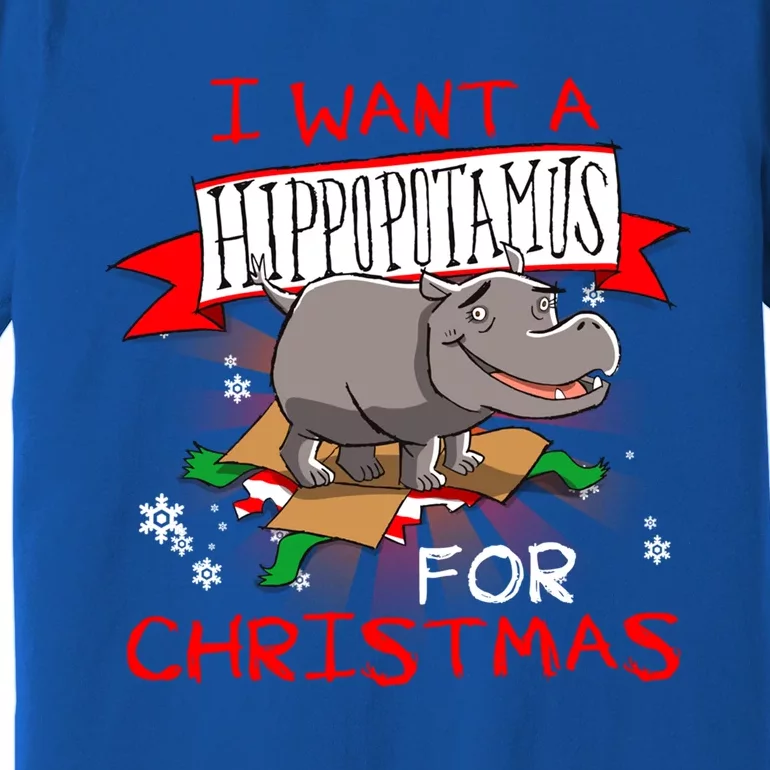 I Want A Hippopotamus For Christmas Hippo Xmas Boys Girls Gift Premium T-Shirt