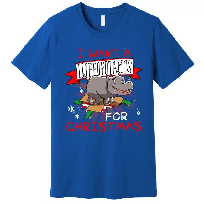 I Want A Hippopotamus For Christmas Hippo Xmas Boys Girls Gift Premium T-Shirt