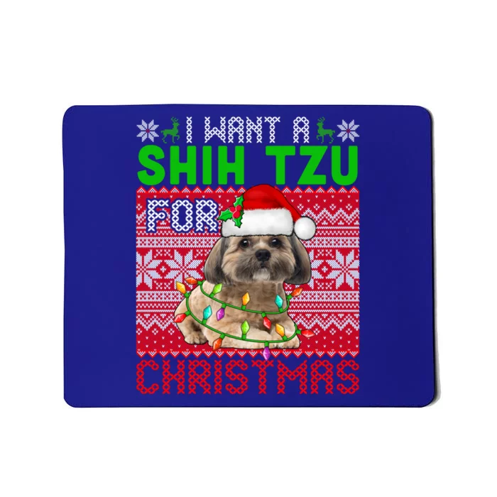 I Want A Shih Tzu For Christmas Santa Dog Lover Owner Gift Mousepad