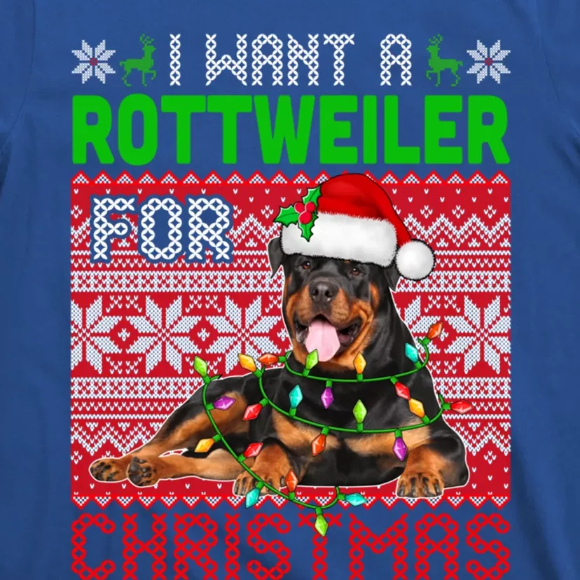 I Want A Rottweiler For Christmas Santa Dog Lover Owner Gift T-Shirt