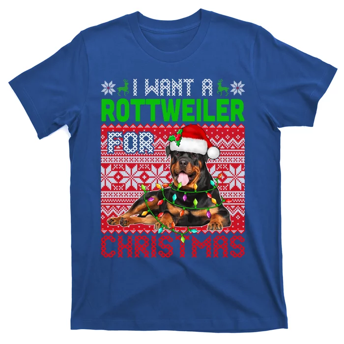 I Want A Rottweiler For Christmas Santa Dog Lover Owner Gift T-Shirt