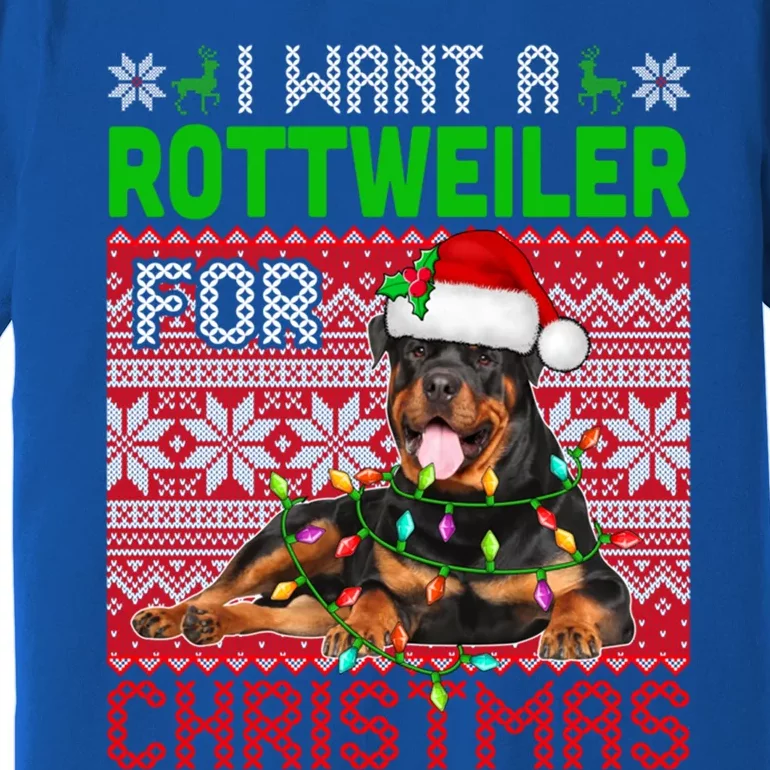 I Want A Rottweiler For Christmas Santa Dog Lover Owner Gift Premium T-Shirt