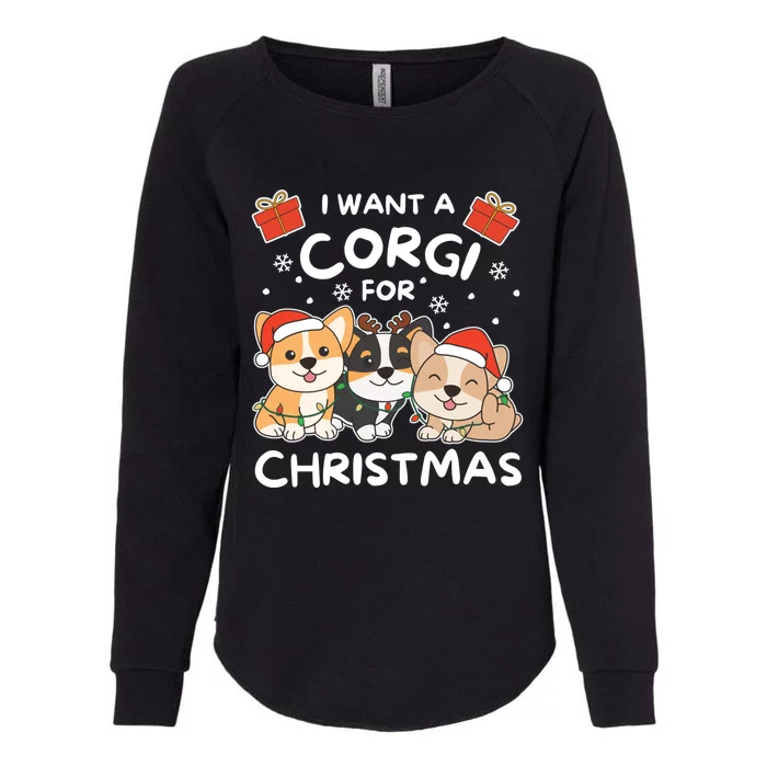 I Want A Corgi For Christmas Cute Dogs Cute Gift Womens California Wash Sweatshirt