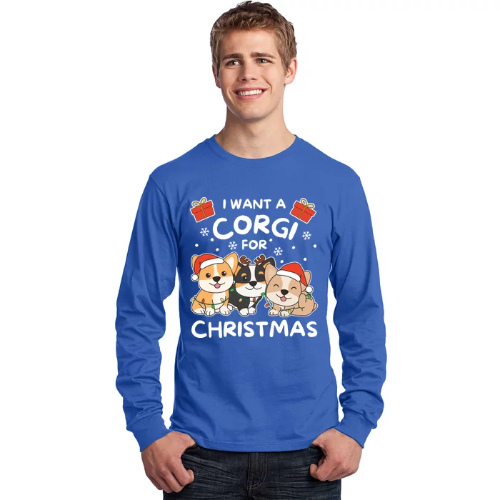 I Want A Corgi For Christmas Cute Dogs Cute Gift Long Sleeve Shirt