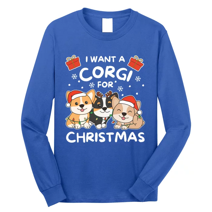 I Want A Corgi For Christmas Cute Dogs Cute Gift Long Sleeve Shirt