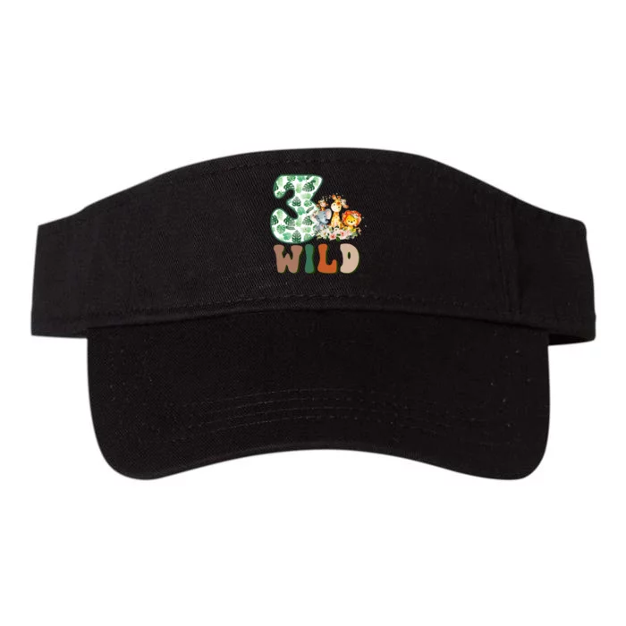 Im Wild And 3 Birthday Safari Jungle Zoo 3rd Bday Three Gift Valucap Bio-Washed Visor