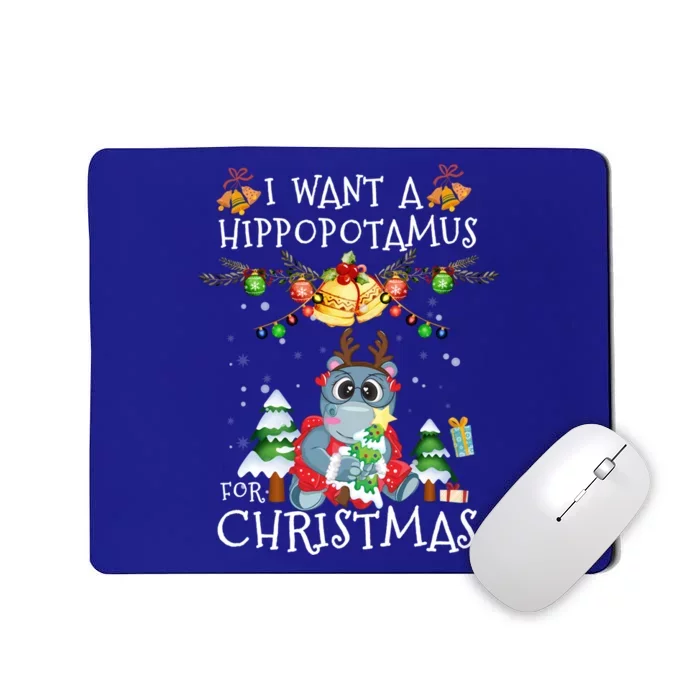 I Want A Hippopotamus For Christmas Cool Gift Xmas Hippo Pajamas Gift Mousepad