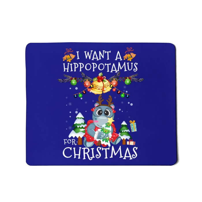 I Want A Hippopotamus For Christmas Cool Gift Xmas Hippo Pajamas Gift Mousepad