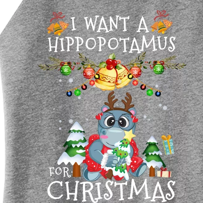 I Want A Hippopotamus For Christmas Cool Gift Xmas Hippo Pajamas Gift Women’s Perfect Tri Rocker Tank