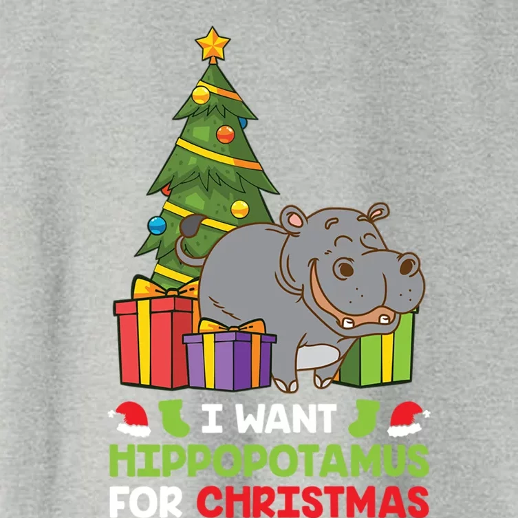 I Want A Hippopotamus For Christmas Xmas Hippo Funny Gift Women's Crop Top Tee