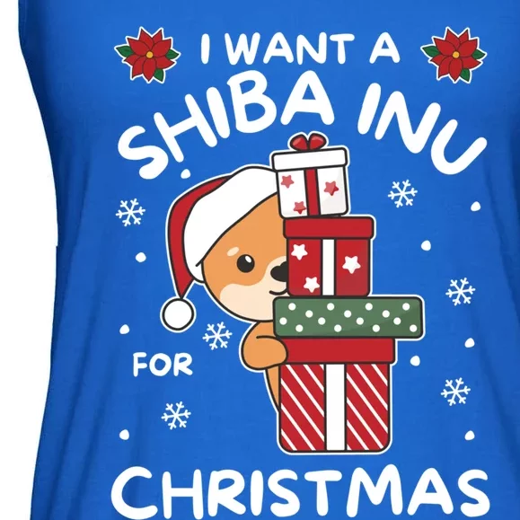 I Want A Shiba Inu For Christmas Cute Dogs Great Gift Ladies Essential Flowy Tank