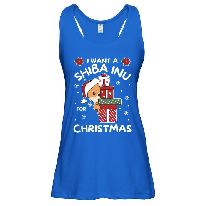 I Want A Shiba Inu For Christmas Cute Dogs Great Gift Ladies Essential Flowy Tank