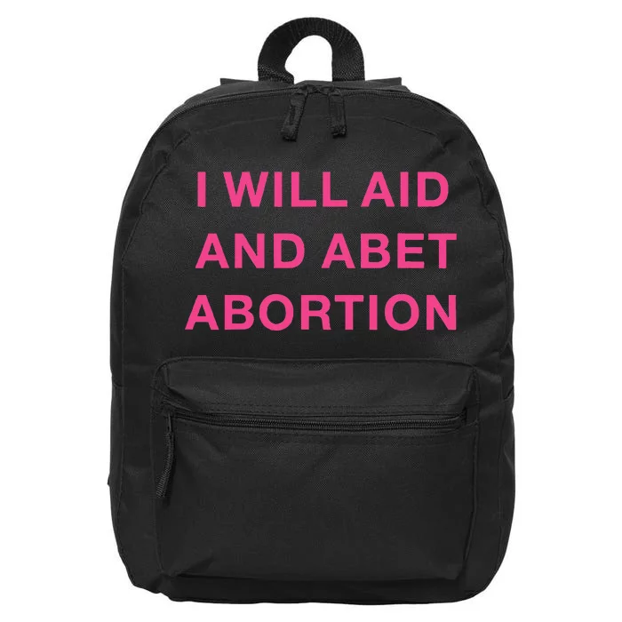 I Will Aid And Abet Abortion Feminist Retro 1973 16 in Basic Backpack