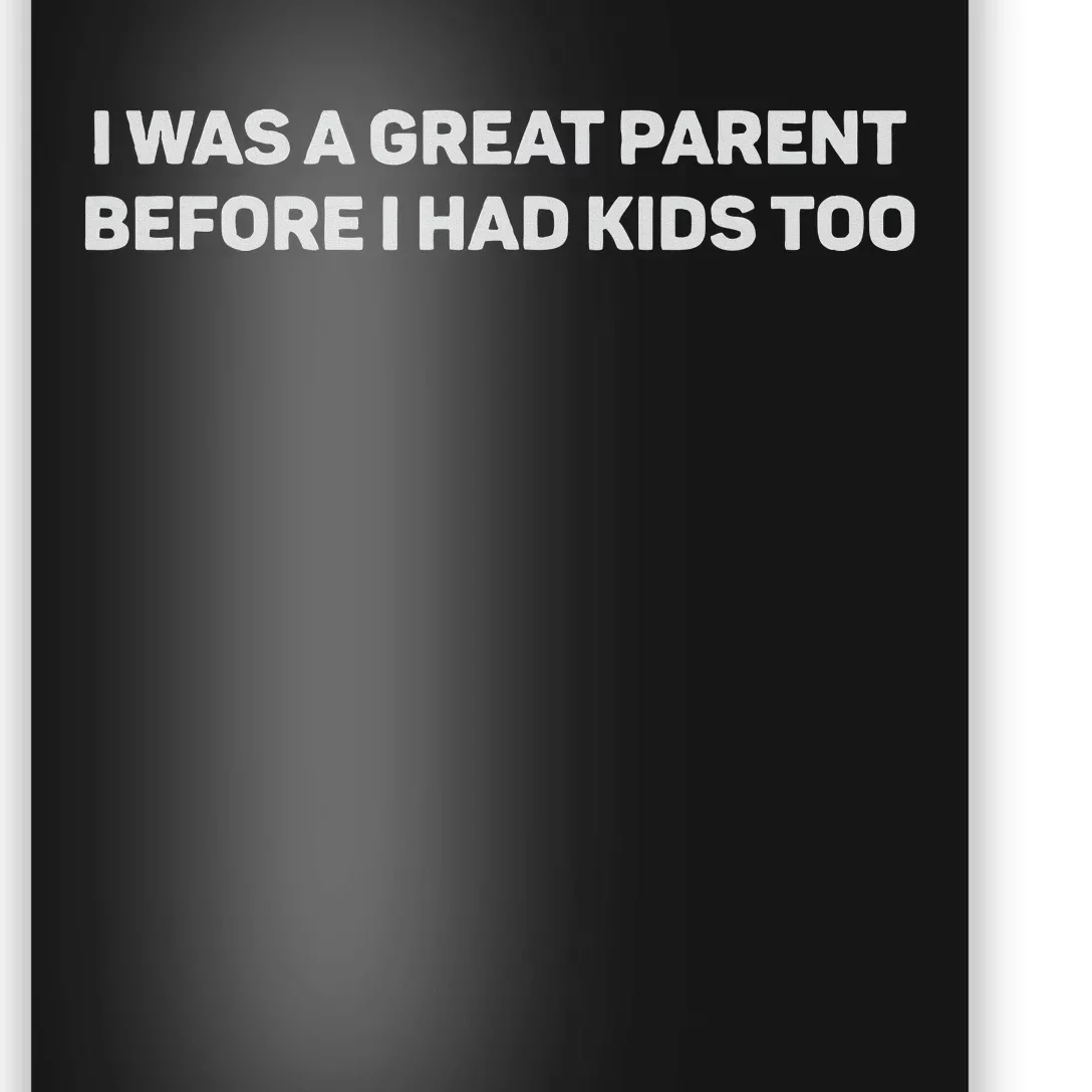 I Was A Great Parent Before I Had Too Poster