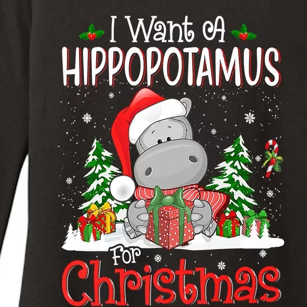 I Want A Hippopotamus For Christmas Xmas Hippo Womens CVC Long Sleeve Shirt