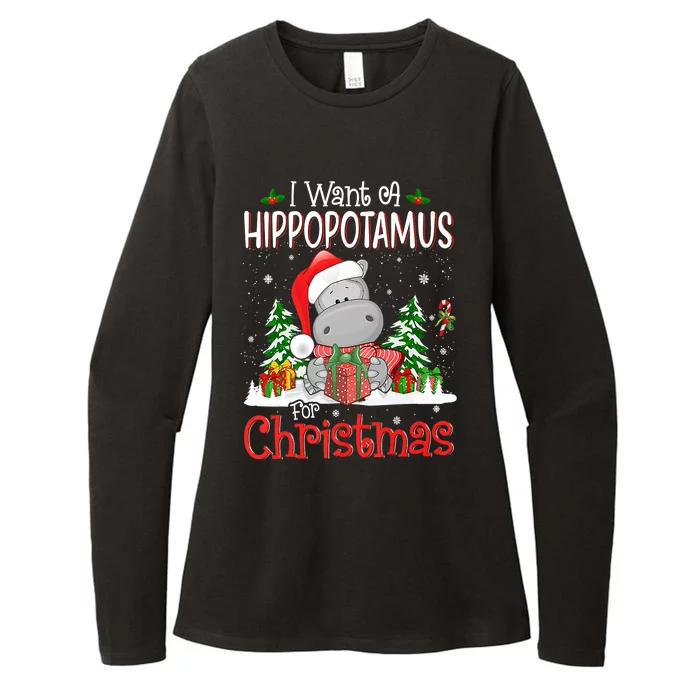 I Want A Hippopotamus For Christmas Xmas Hippo Womens CVC Long Sleeve Shirt