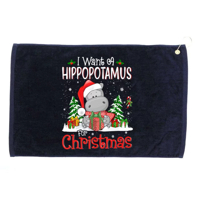 I Want A Hippopotamus For Christmas Xmas Hippo Grommeted Golf Towel