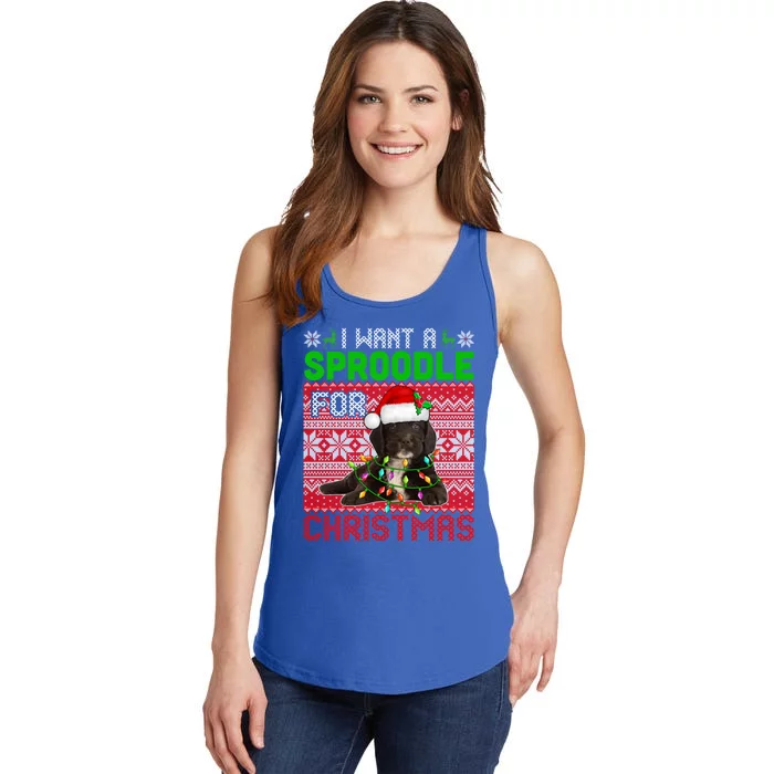 I Want A Sproodle For Christmas Santa Dog Lover Owner Meaningful Gift Ladies Essential Tank