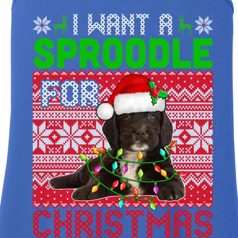 I Want A Sproodle For Christmas Santa Dog Lover Owner Meaningful Gift Ladies Essential Tank