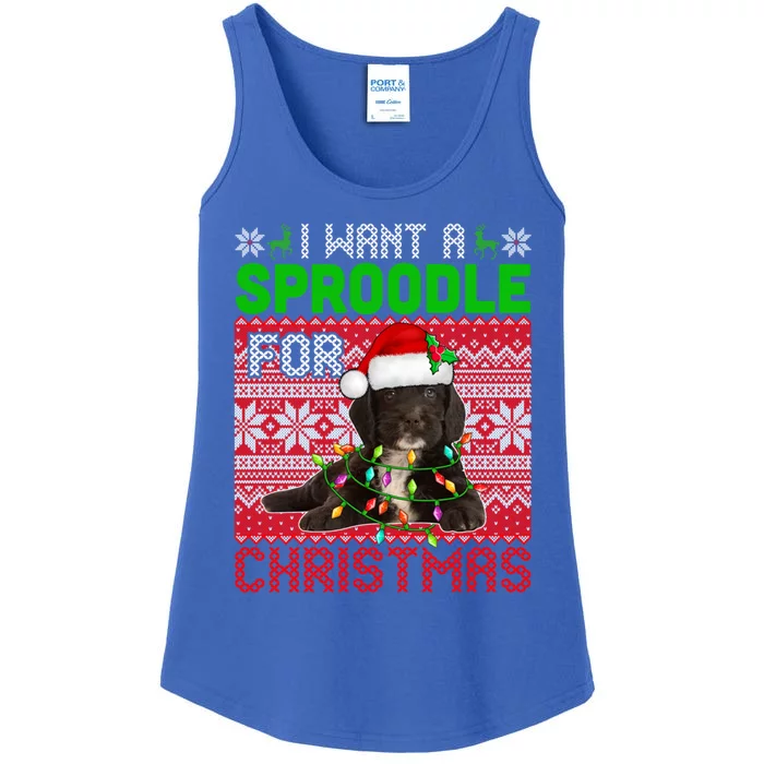 I Want A Sproodle For Christmas Santa Dog Lover Owner Meaningful Gift Ladies Essential Tank