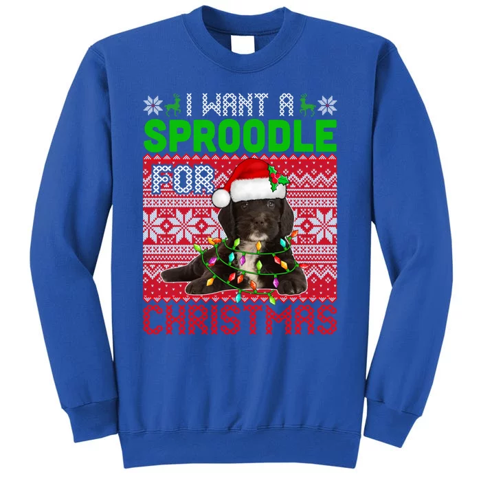 I Want A Sproodle For Christmas Santa Dog Lover Owner Meaningful Gift Tall Sweatshirt