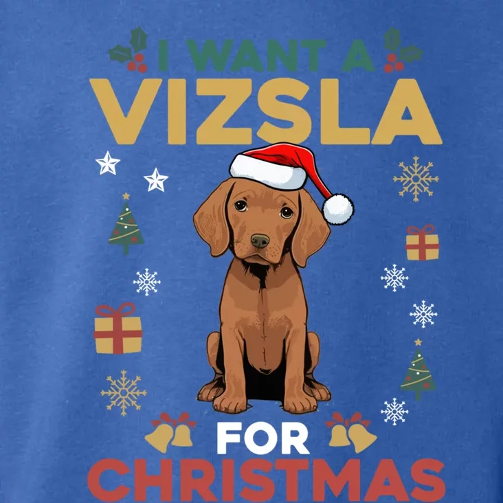 I Want A Vizsla For Christmas Cute Dog Lover Family Pajama Meaningful Gift Toddler Hoodie