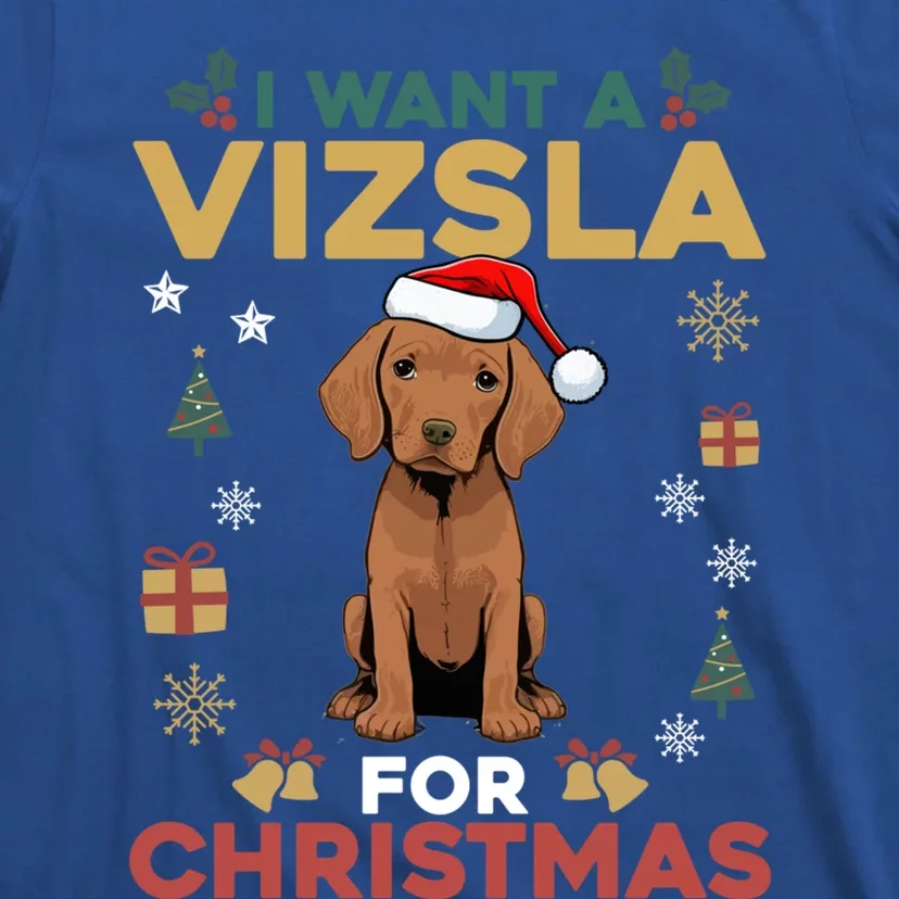 I Want A Vizsla For Christmas Cute Dog Lover Family Pajama Gift T-Shirt