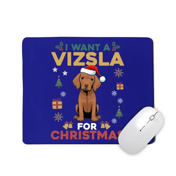 I Want A Vizsla For Christmas Cute Dog Lover Family Pajama Gift Mousepad