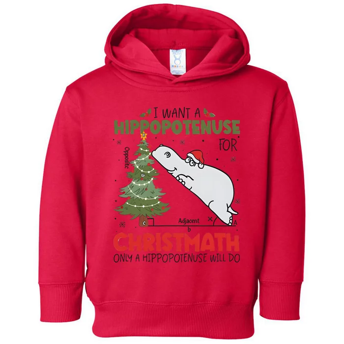 I Want A Hippopotenuse For Christmath Only A Hippopotenuse Will Do Toddler Hoodie