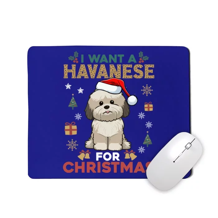 I Want A Havanese For Christmas Cute Dog Lover Family Pajama Gift Mousepad