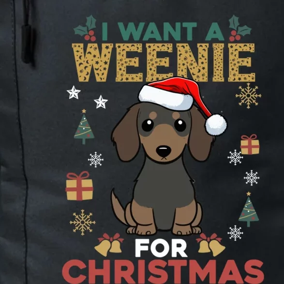 I Want A Weenie For Christmas Dachshund Dog Lovers Pajama Gift Daily Commute Backpack