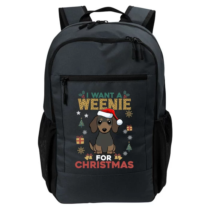 I Want A Weenie For Christmas Dachshund Dog Lovers Pajama Gift Daily Commute Backpack