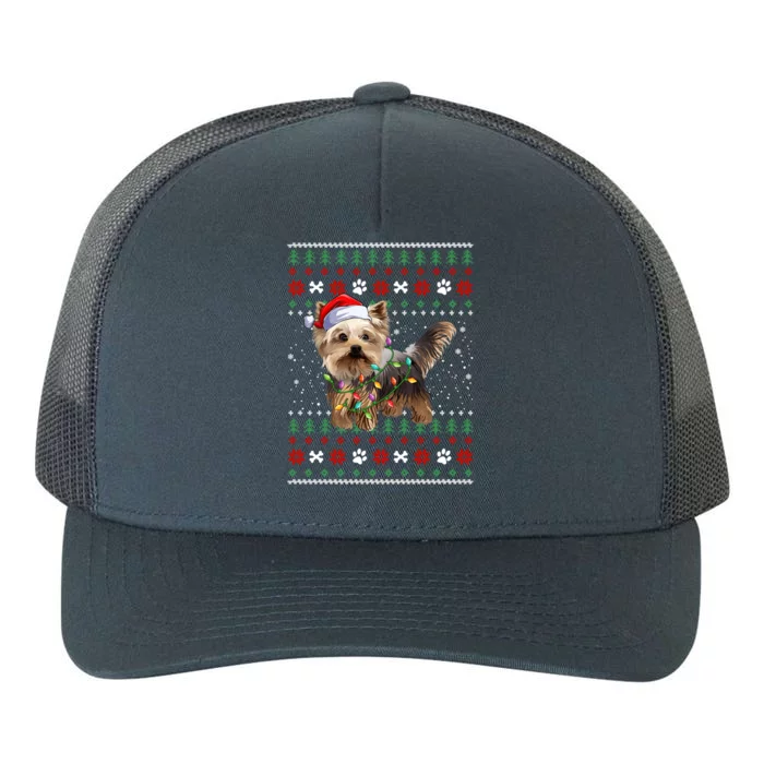 I Want A Yorkie For Christmas Ugly Sweater Dog Xmasoutfit Gift Yupoong Adult 5-Panel Trucker Hat