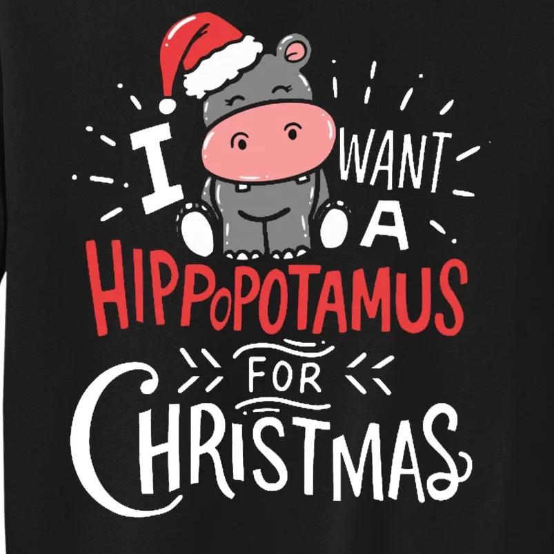 I Want A Hippopotamus For Christmas Funny Cute Tall Sweatshirt