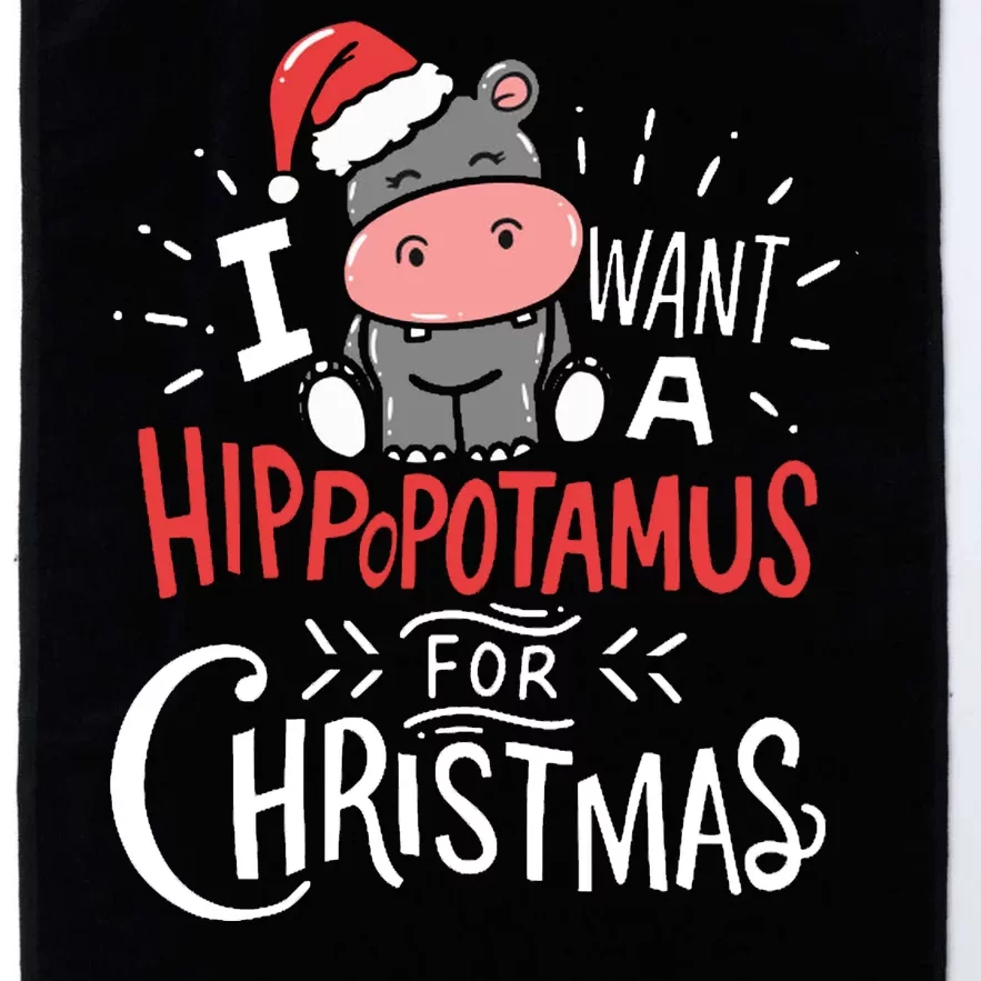 I Want A Hippopotamus For Christmas Funny Cute Platinum Collection Golf Towel